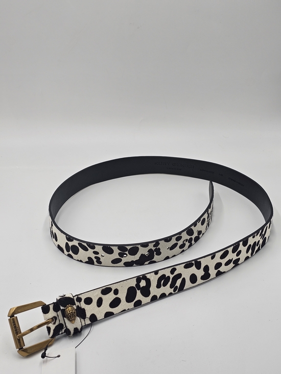 Kurt Geiger Dalmatian Print Leather Belt in Black & White main image 5